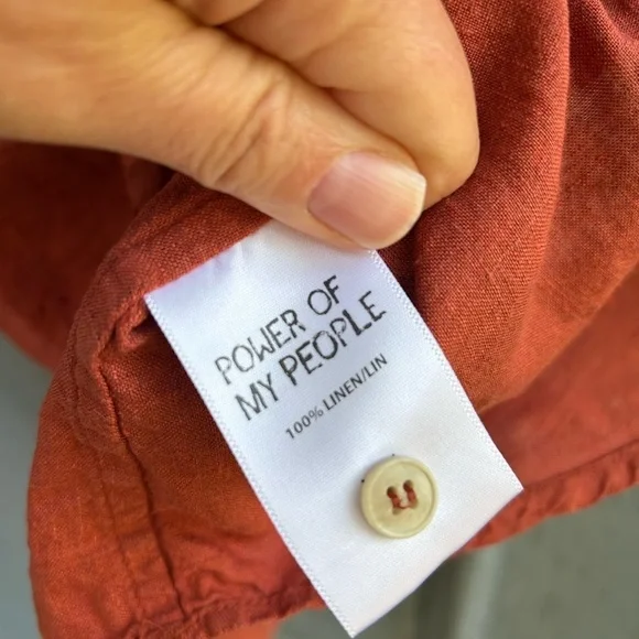 Power of my People Rust Wayward Fit Ss button up shirt, size xxs - Picture 10 of 13